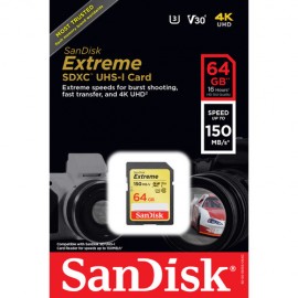 Cartão SD 64gb Sandisk Extreme 150mb/s