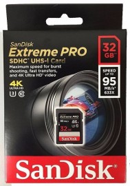 Cartão Sd Sandisk Extreme Pro 32gb Classe 10 U3 4k 95mb/s