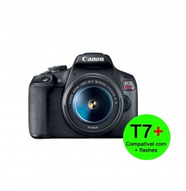 Câmera Canon Eos T7+ Plus c/ 18-55mm (Compatível + Flashes)