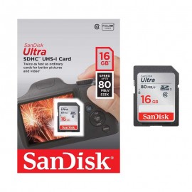 Cartão SD 16gb Sandisk Ultra 80mb/s
