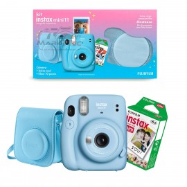 Kit Câmera Instax Mini 11 + Filme + Bolsa - Azul